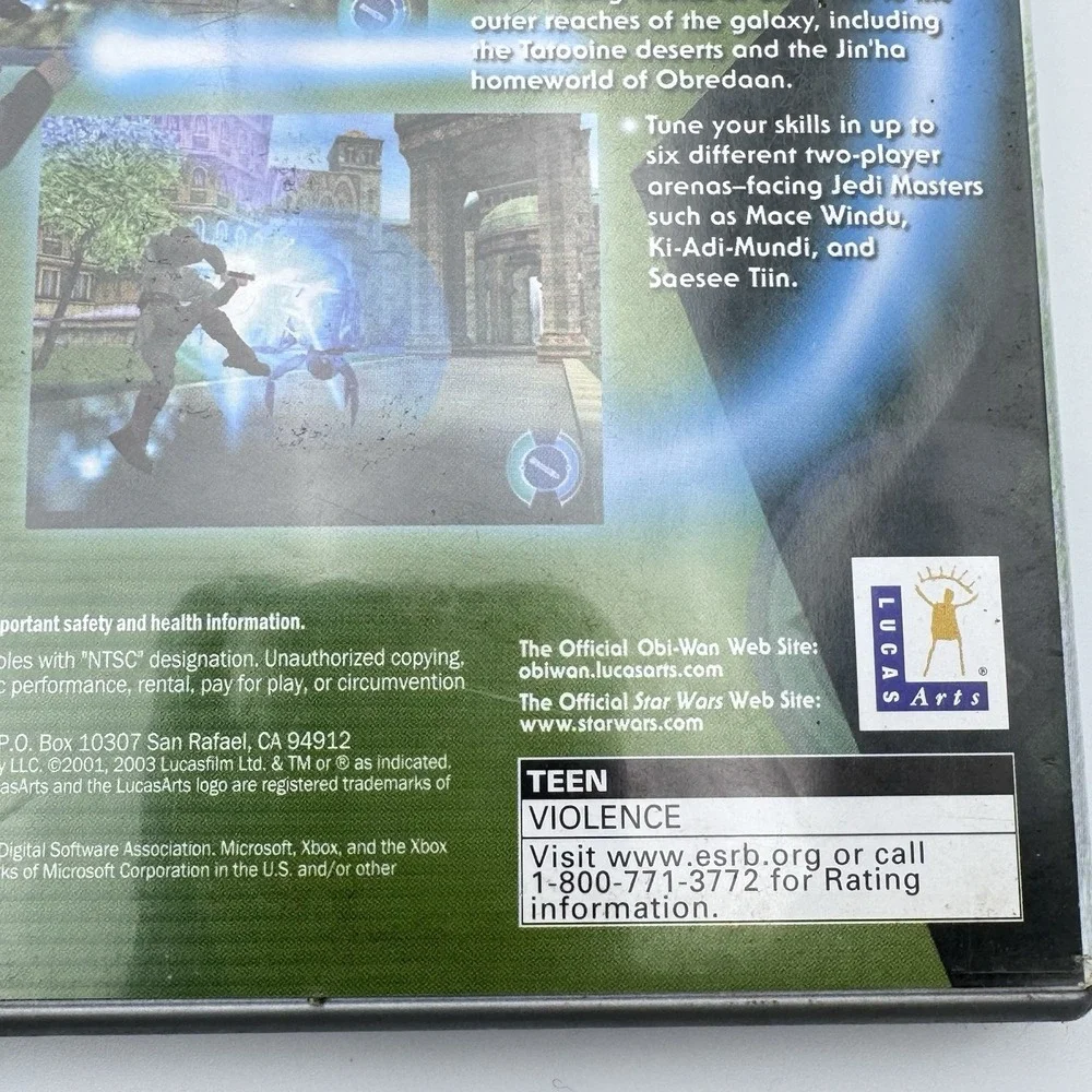 Star Wars: Obi-Wan (Microsoft Xbox, 2001) Complete CIB W/‎ Reg card Platinum Hit